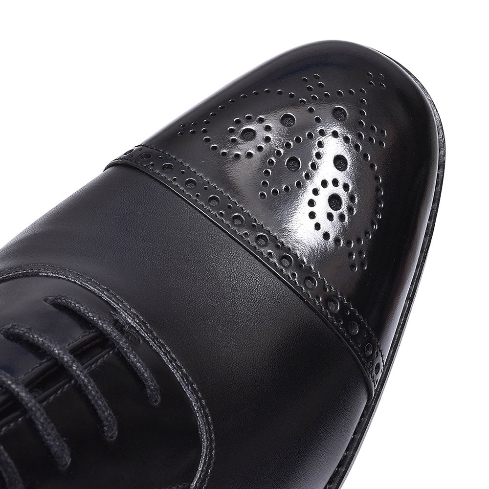 Mens Toe Cap Lace Brogue For Men In Black