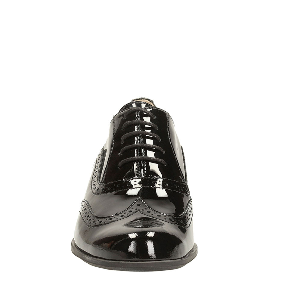 Hamble Oak Patent Brogue Shoe E Fit In Black Patent