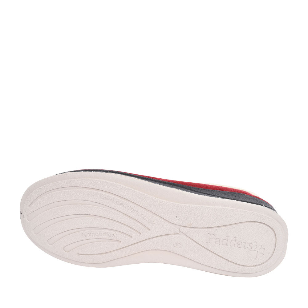 Ladies Carmen Faux Fur Trim Slipper In Red