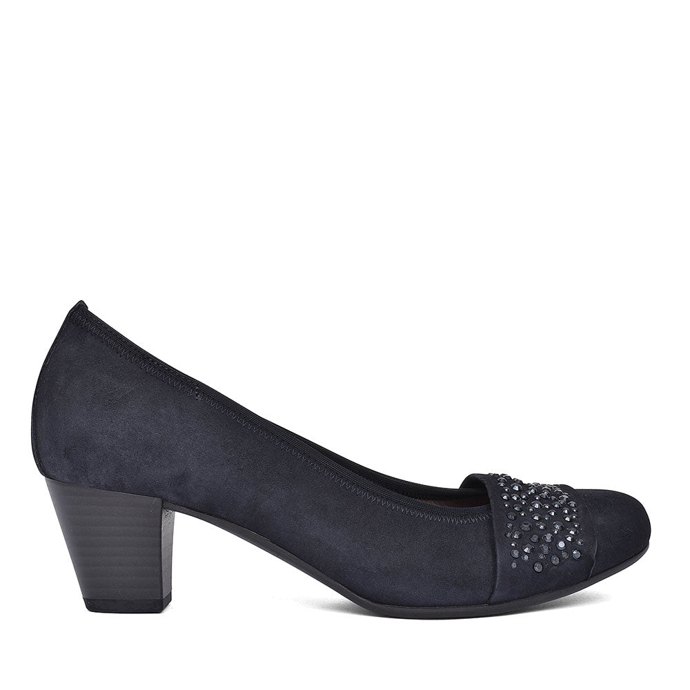 482 Mid Heel Court Shoe For Ladies In Navy