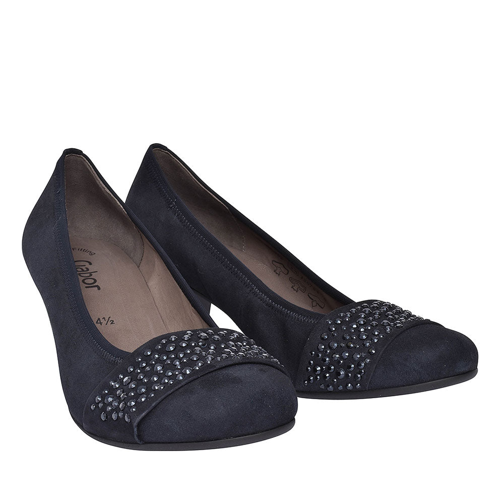 482 Mid Heel Court Shoe For Ladies In Navy