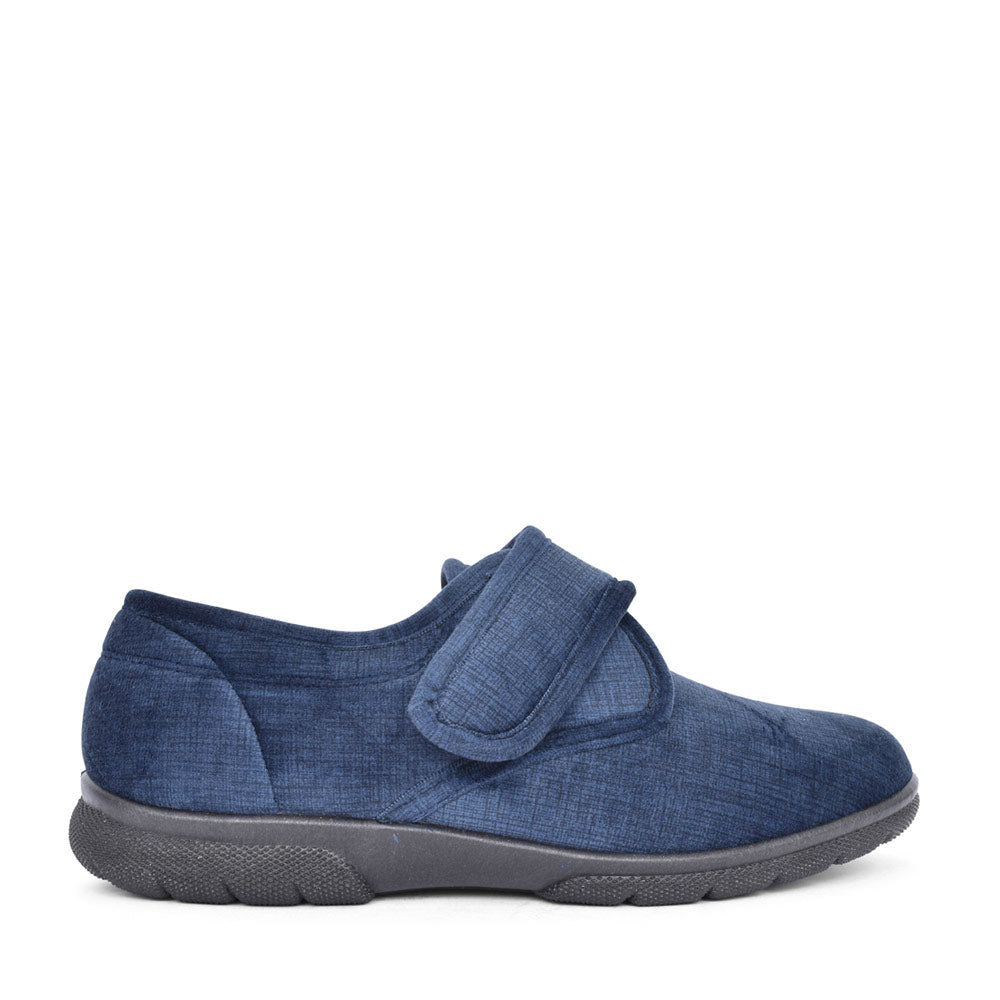 Mens 81008n Hallam 2v Wide Fit Velcro Slipper In Navy