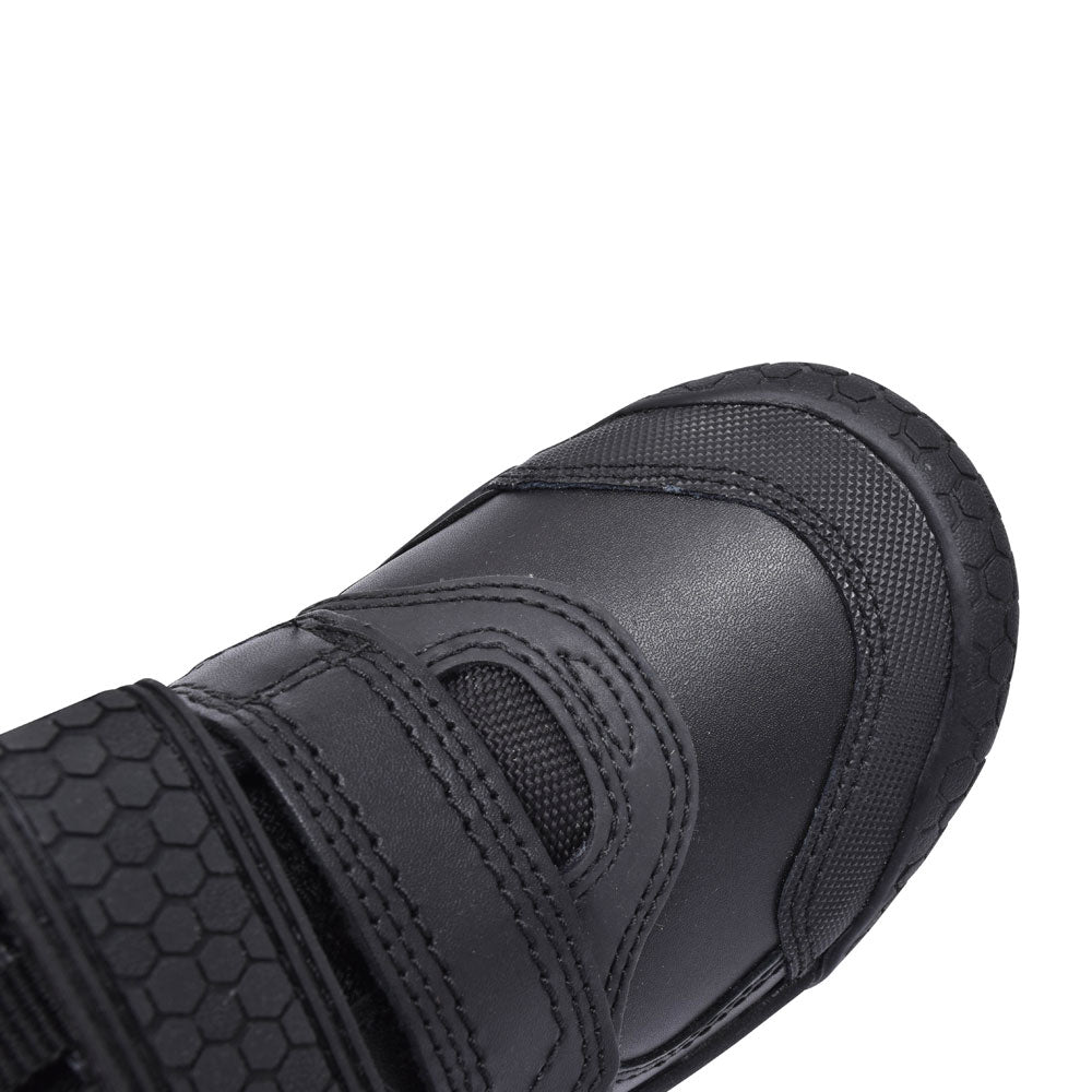 Strike Black Leather Velcro Shoe For Boys In Kids F Fit