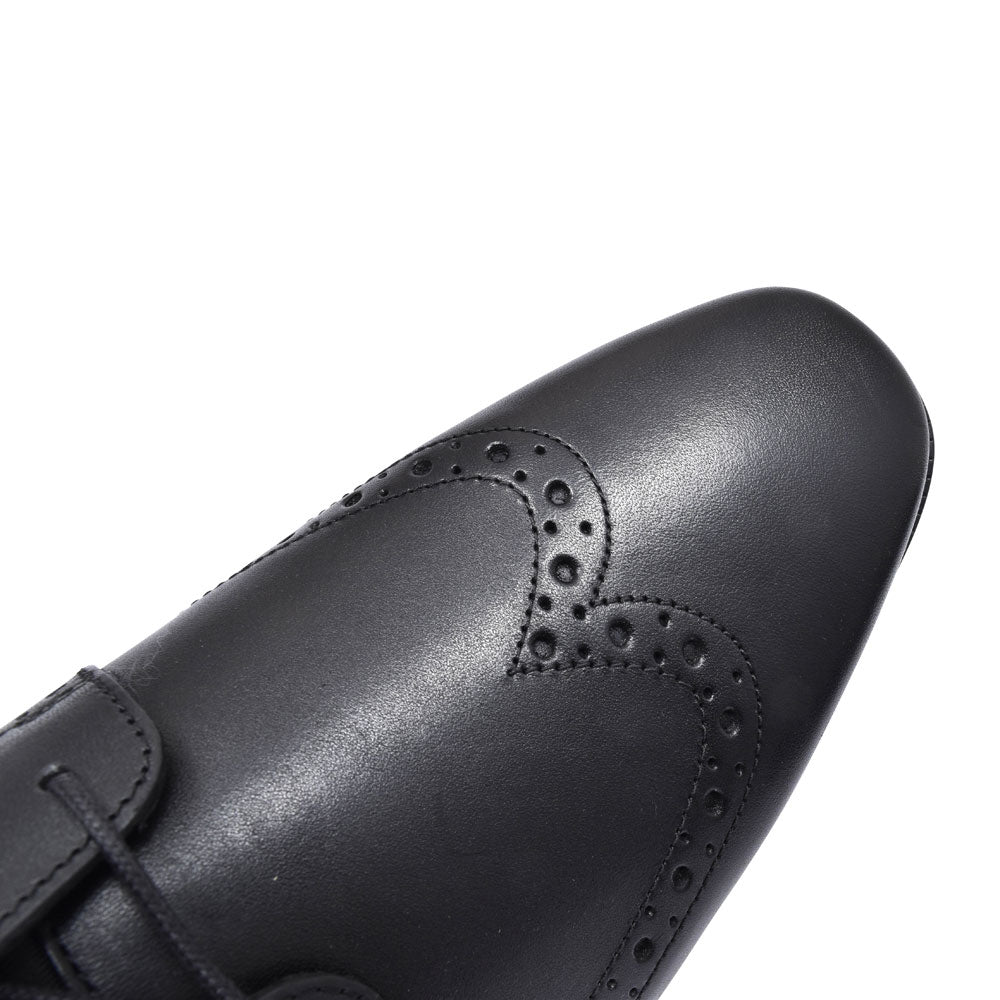 Tailor Black Leather Laced Brogue Shoe For Boys In Kids F Fit