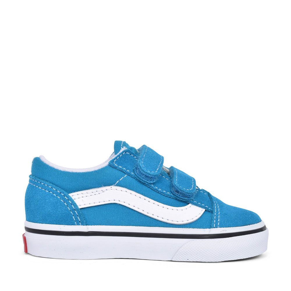 Boys Old Skool V Casual Double Velcro Trainer In Blue