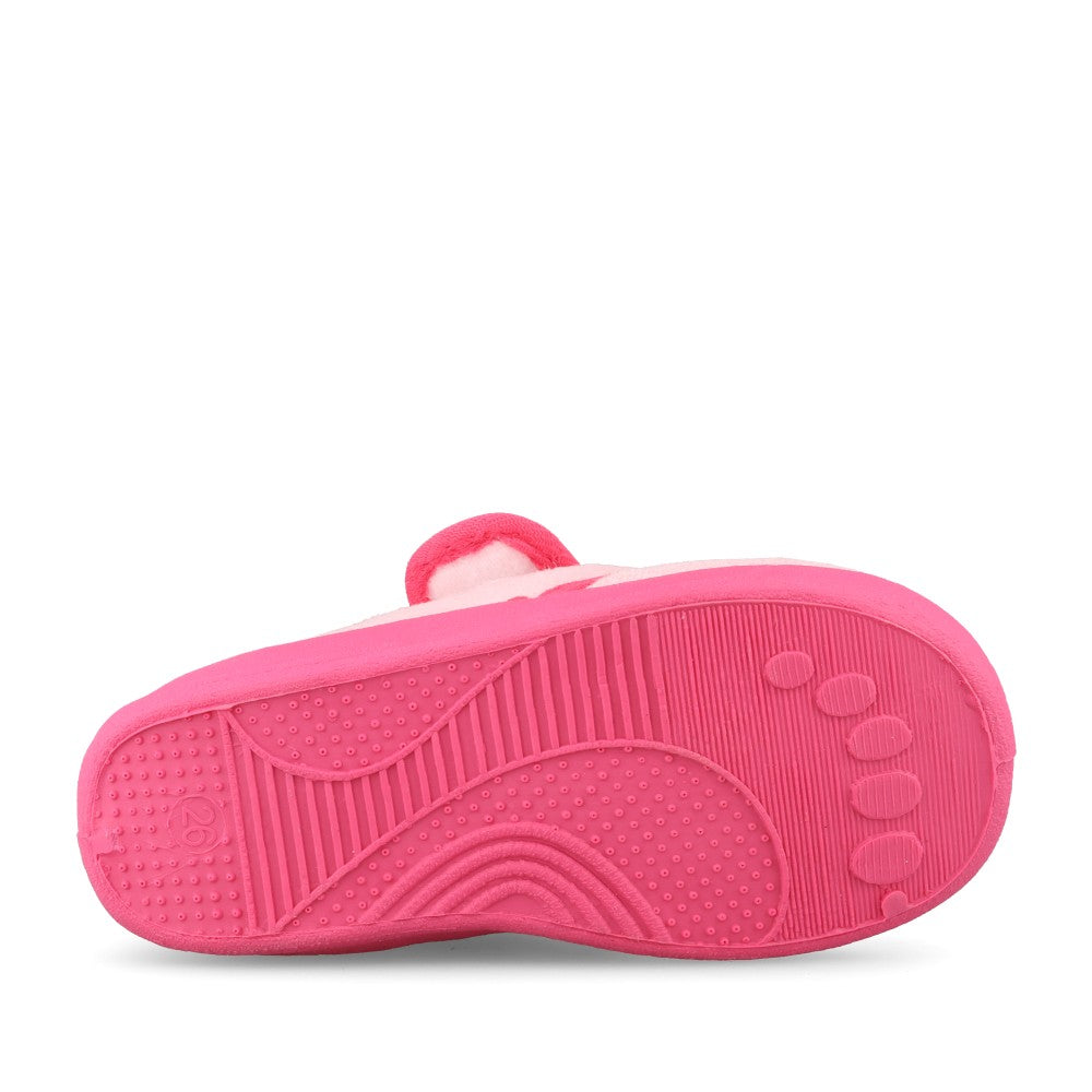 Girls Pink Velcro Unicorn Slipper