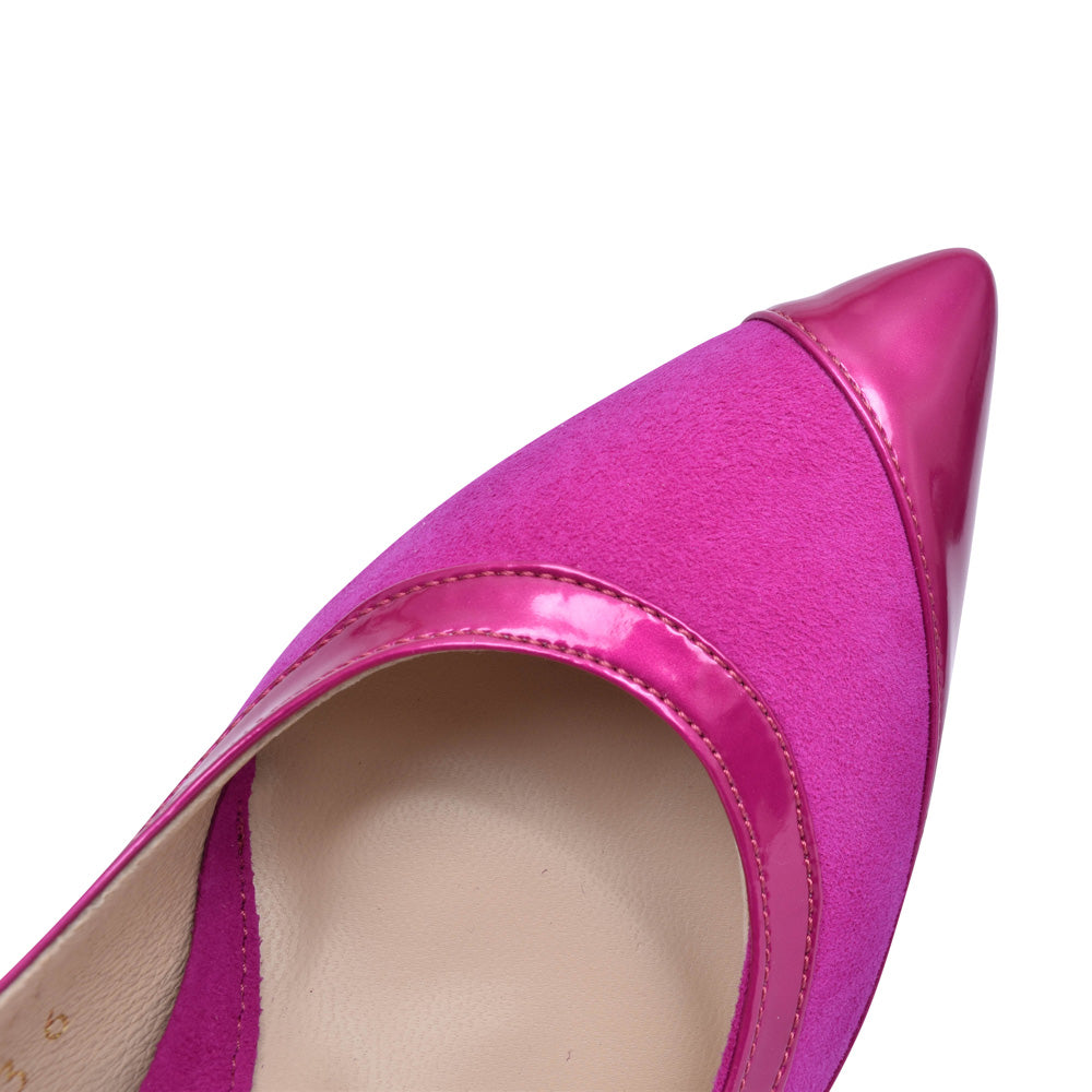 Ladies 7993 High Heel Court Shoe In Hot Pink