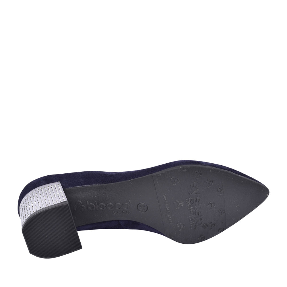 Ladies 5671 G-fit Medium Heel Court Shoe In Navy