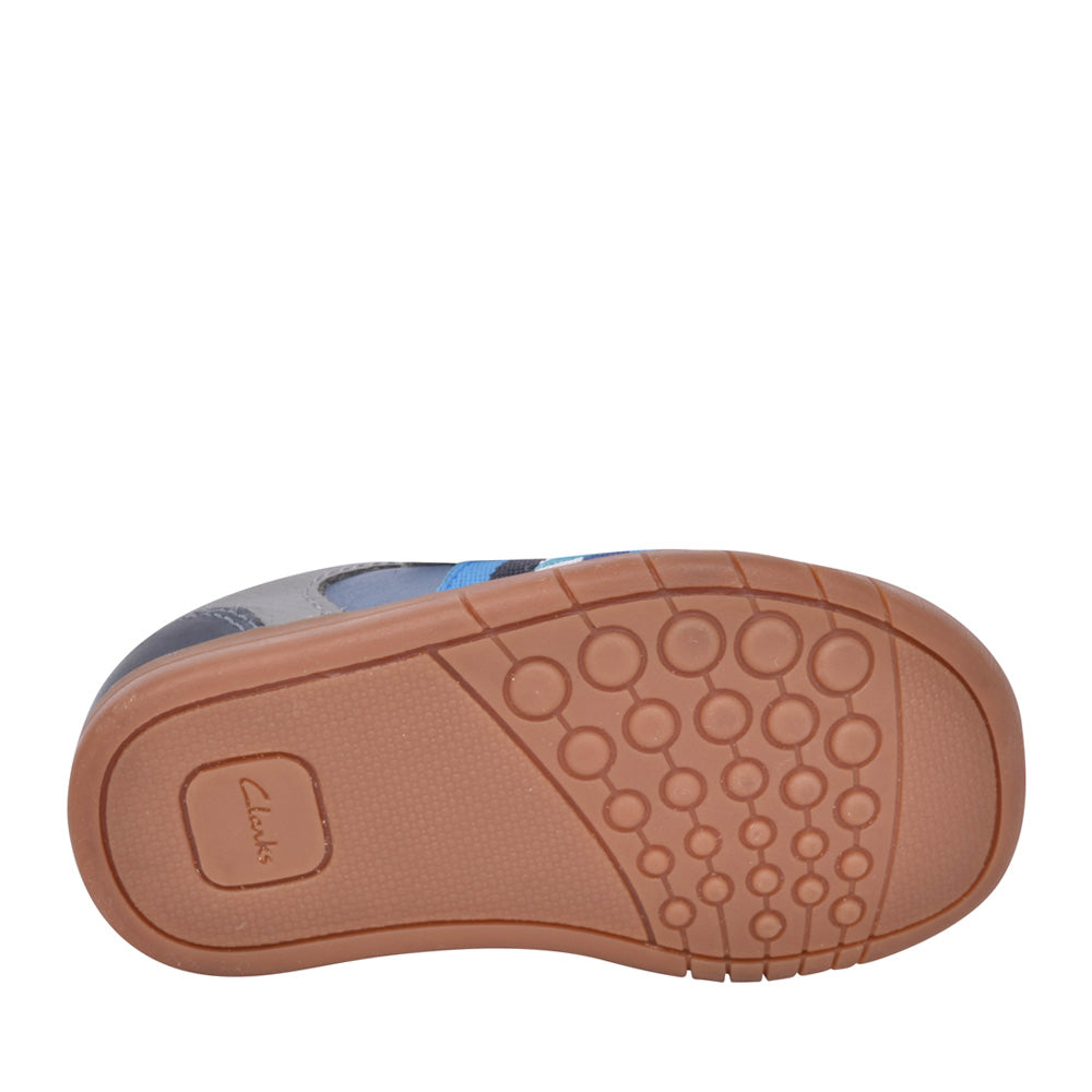 Boys Den Stripe T Blue Combi Velcro Shoe In Kids G Fit