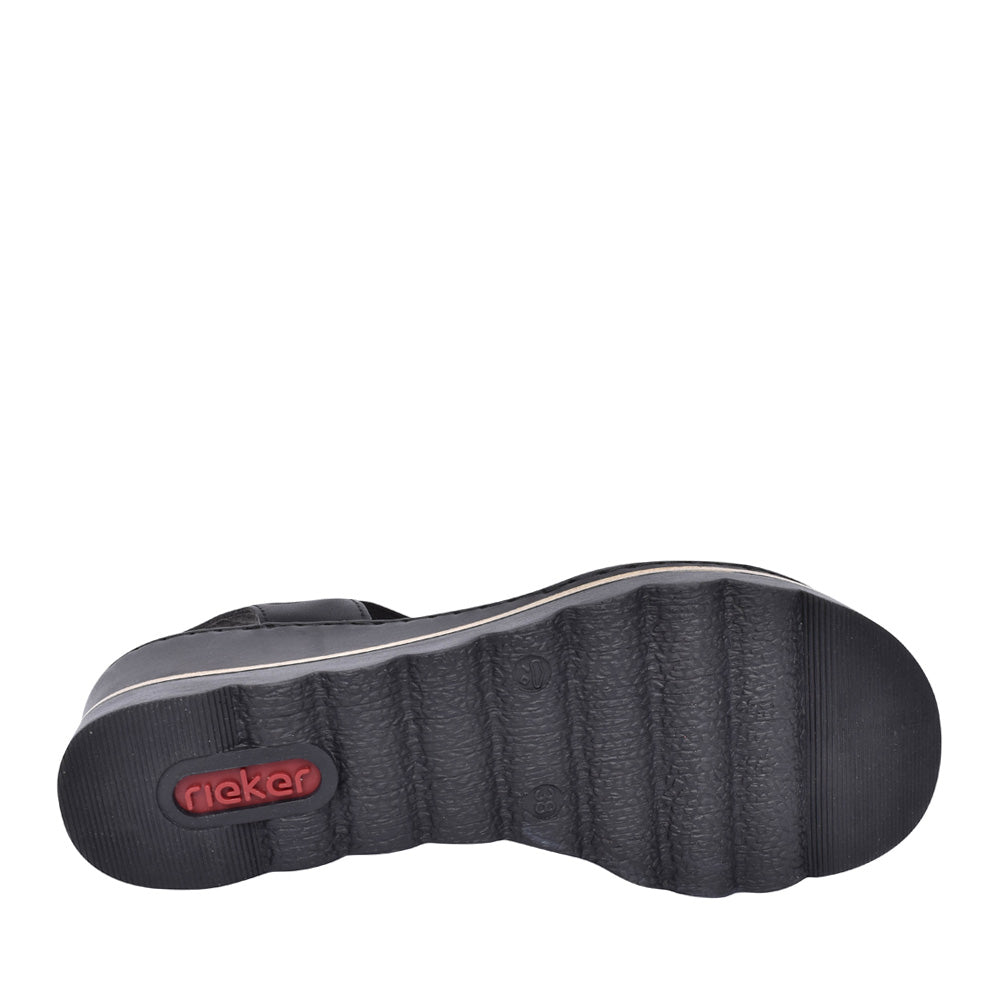 Ladies 67498 Wedge Sandal In Black
