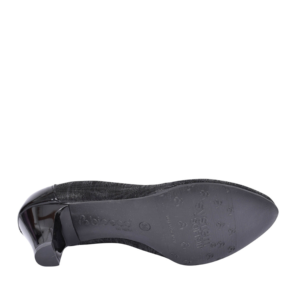 Ladies 6299 G-fit Low Heel Court Shoe In Black