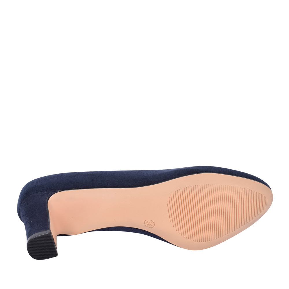 Ladies 8-22470 Medium Heel Court Shoe In Navy
