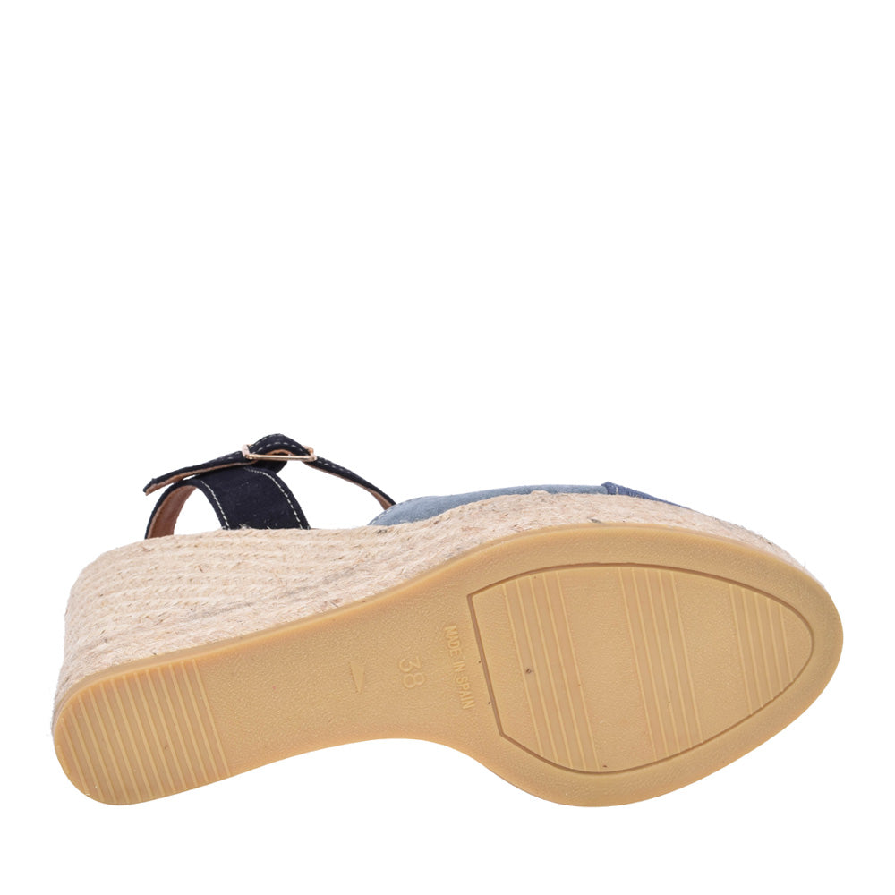 Ladies 2150 India Wedge Sandal In Blue-multi
