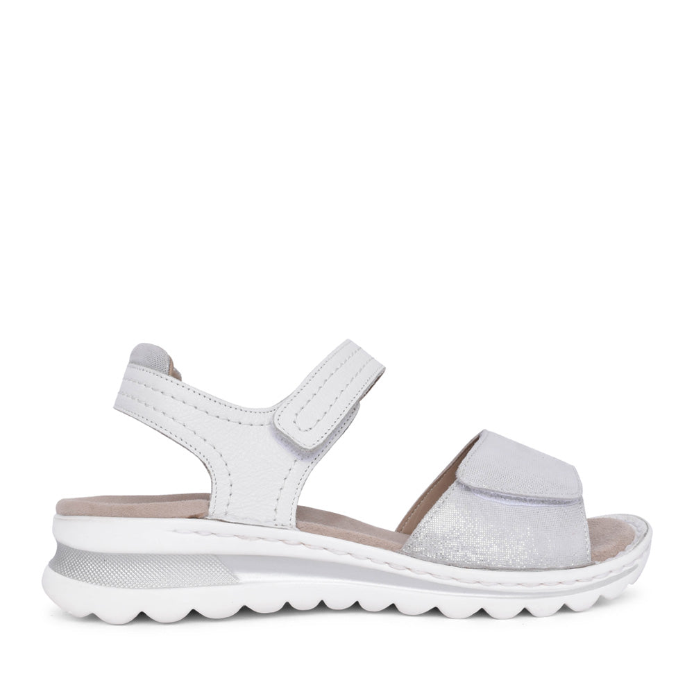 Ladies 12-47207 Velcro Sandal In White