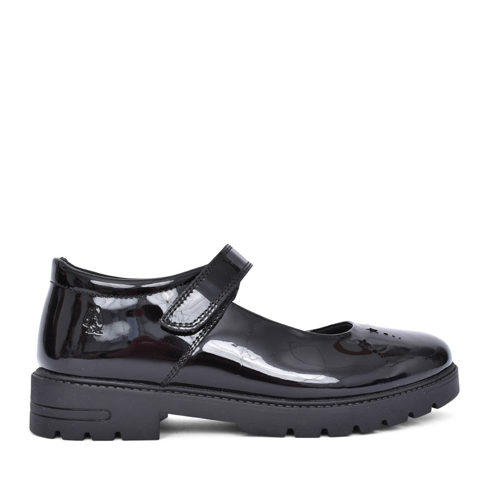 Girls Sally Laced Brogue In Blk Patent