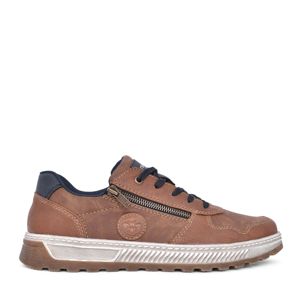 Mens 37029 Laced Trainer In Brown