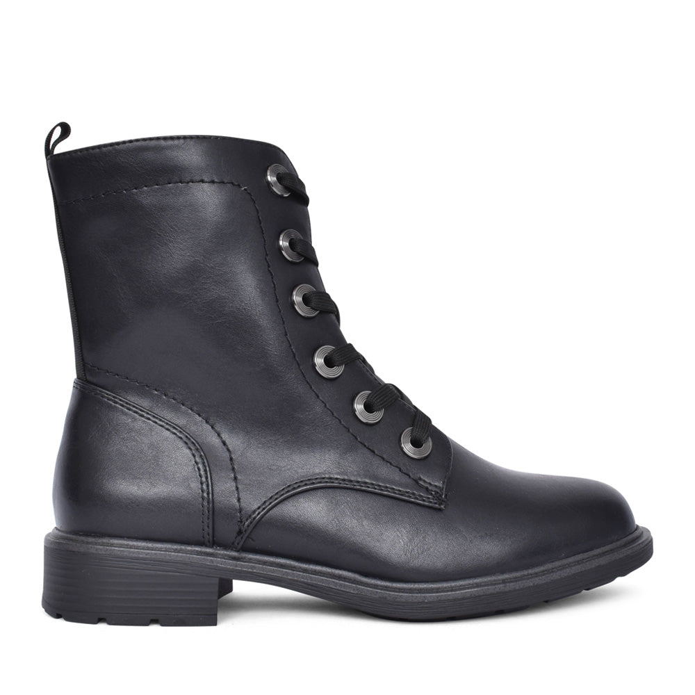 Ladies 8-25277 Laced Ankle Boot In Black