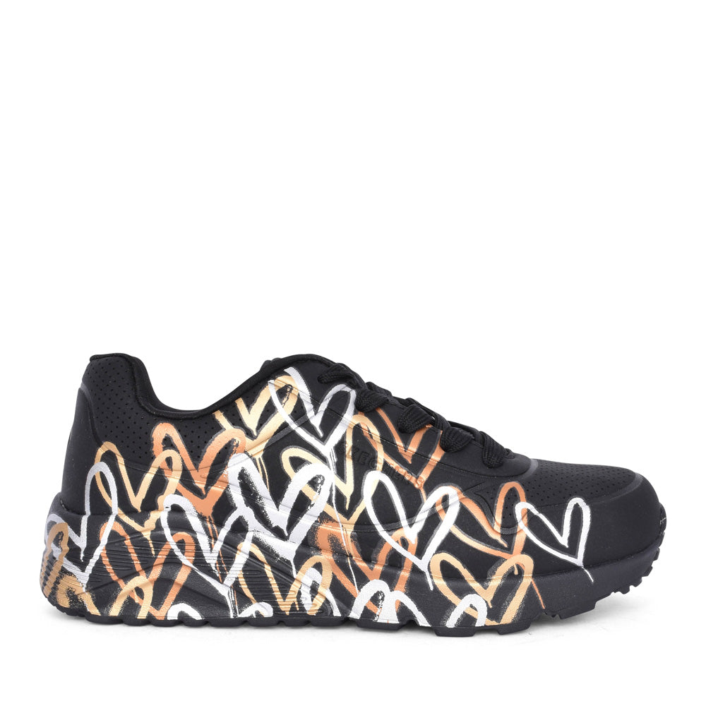 Girls 314067l Uno Lite Met Lace Trainer In Black