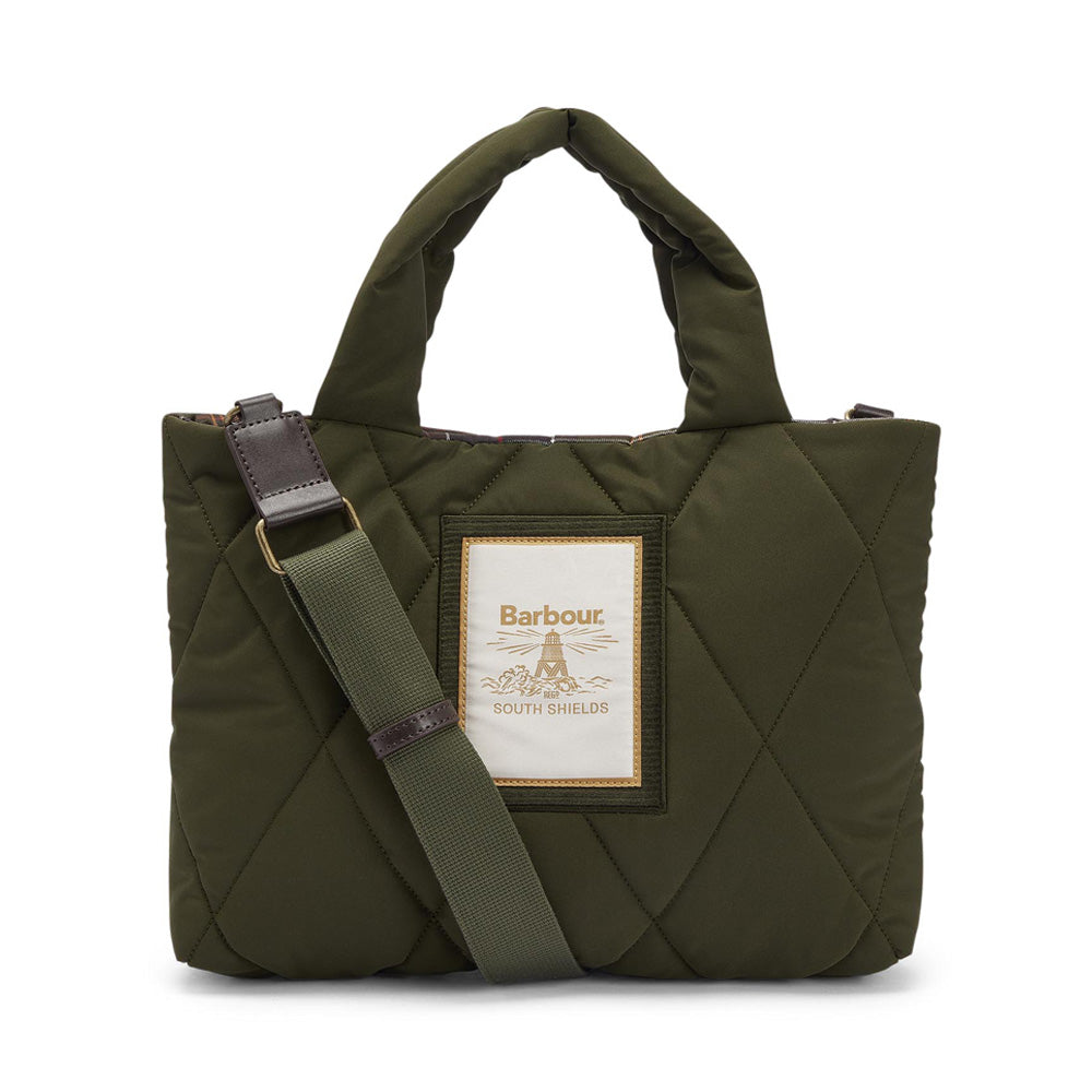 Ladies Mariah Mini Quilted Tote Bag In Olive