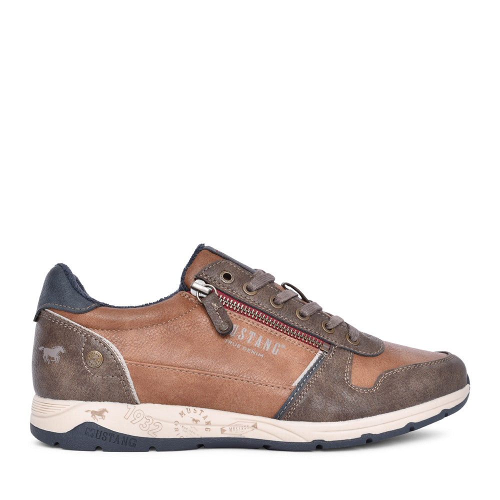 Mens 4106306 Laced Trainer In Tan