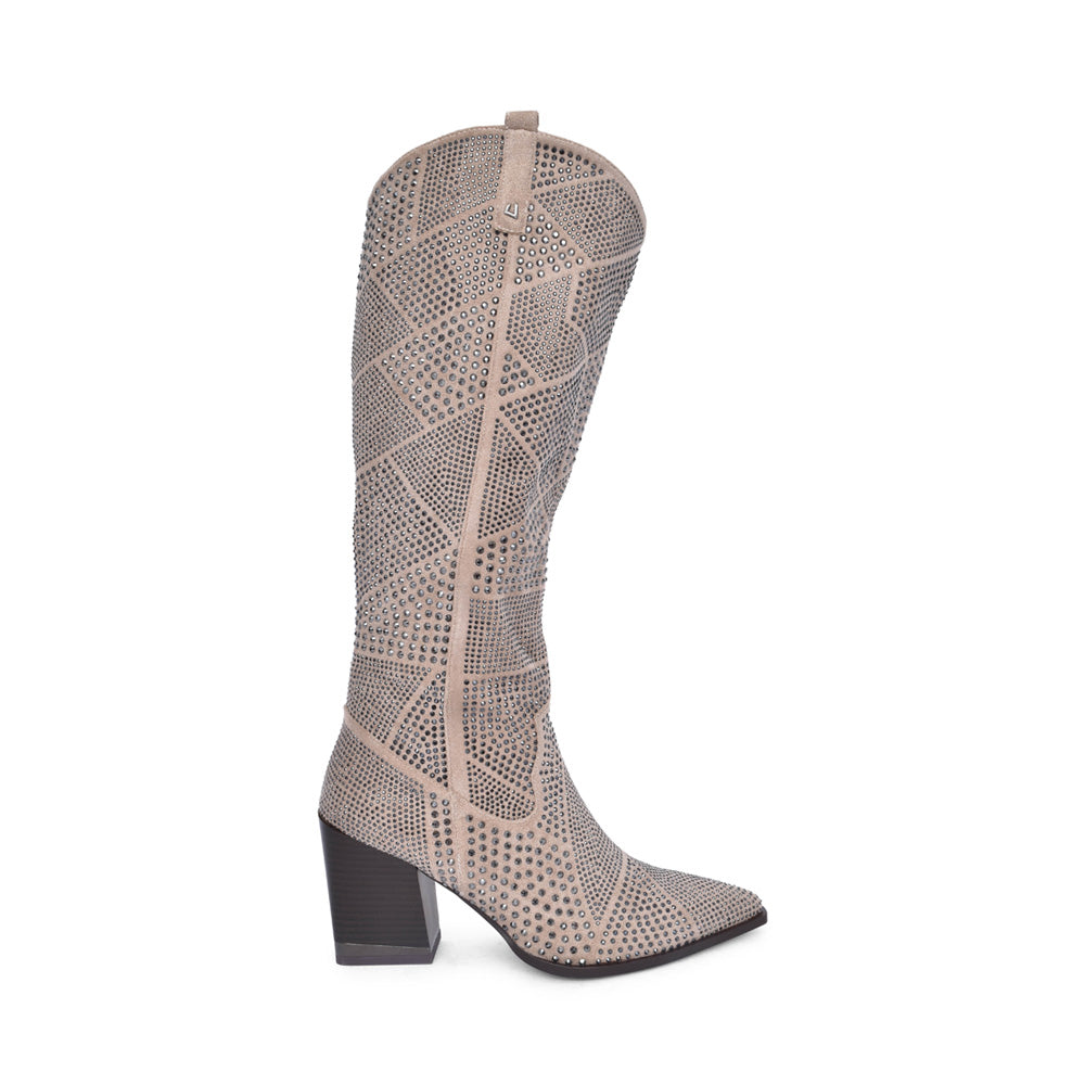 Ladies Young & Beautiful Long Leg Boot In Taupe