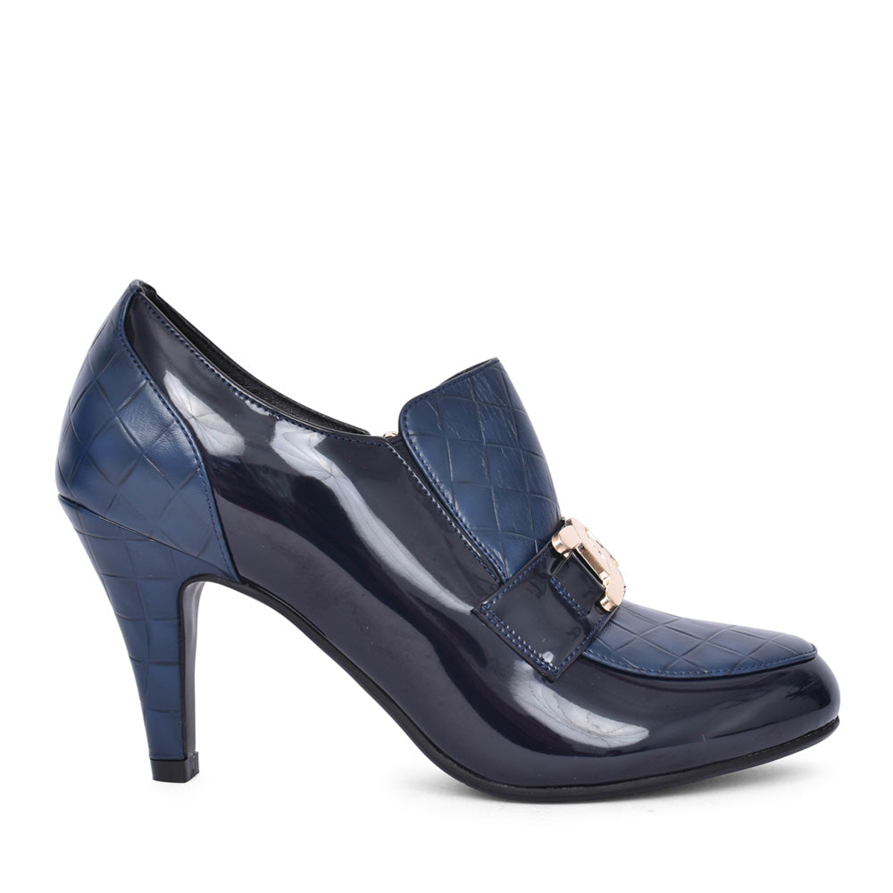Ladies F883 High Heel Shoe In Navy