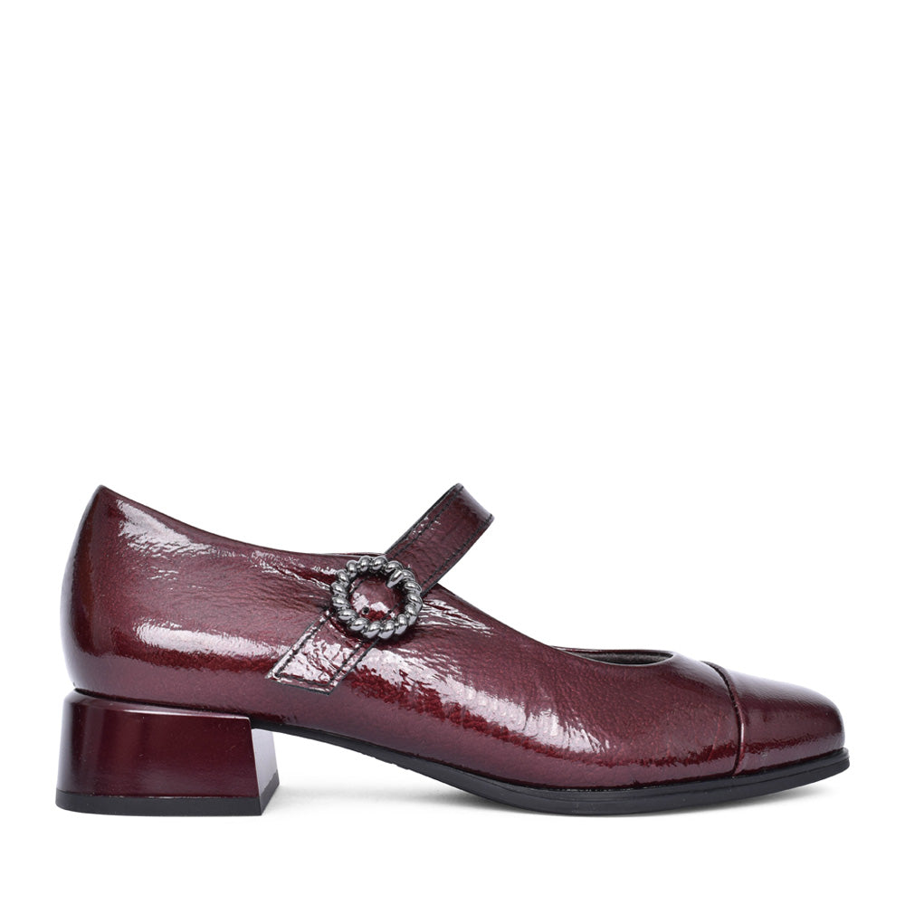 Ladies 10111 Low Heel Court Shoe In Burgandy