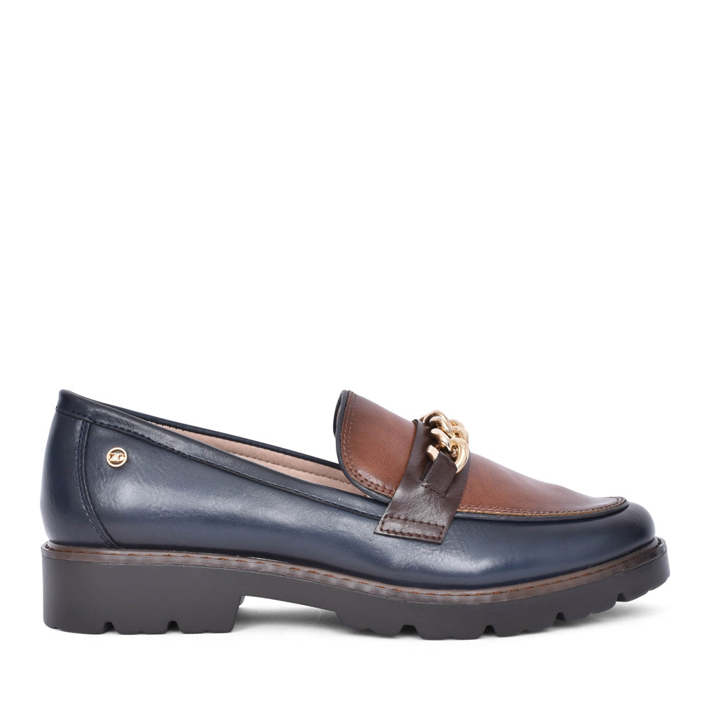 Ladies Daqia Loafer In Navy Multi