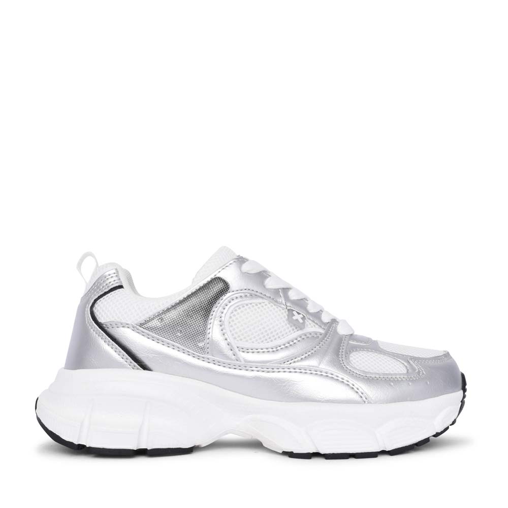 Ladies 1432560 Laced Trainer In Silver