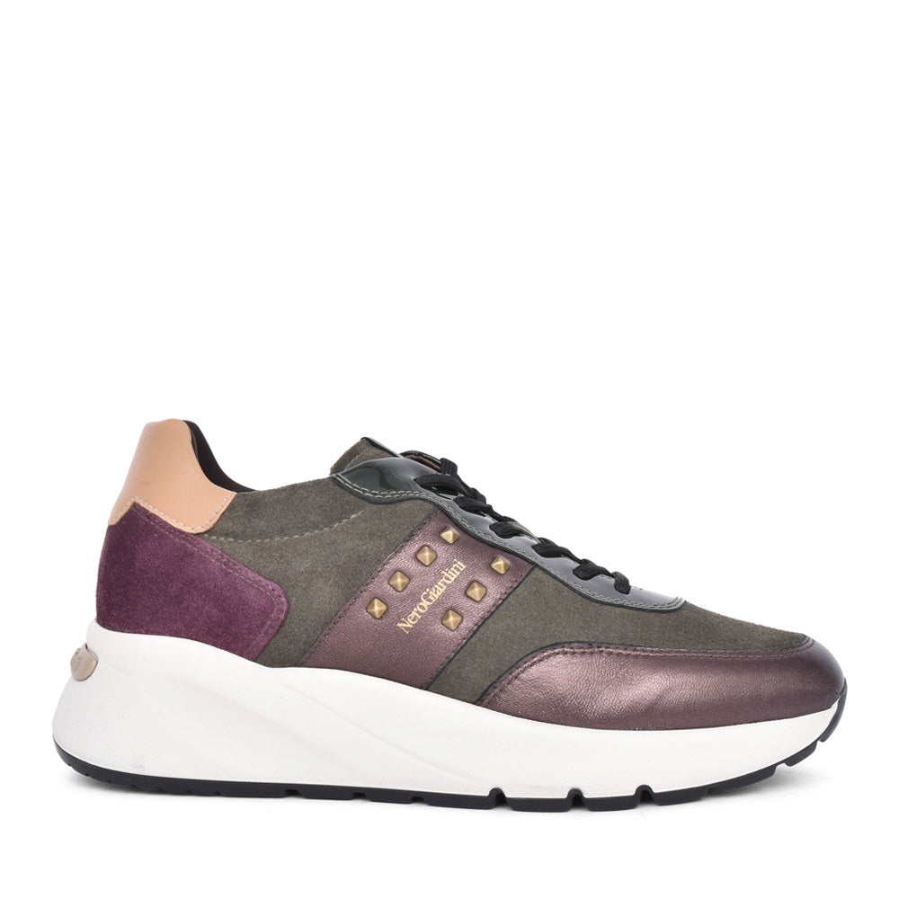 Ladies I411525d Platform Trainer In Burgandy