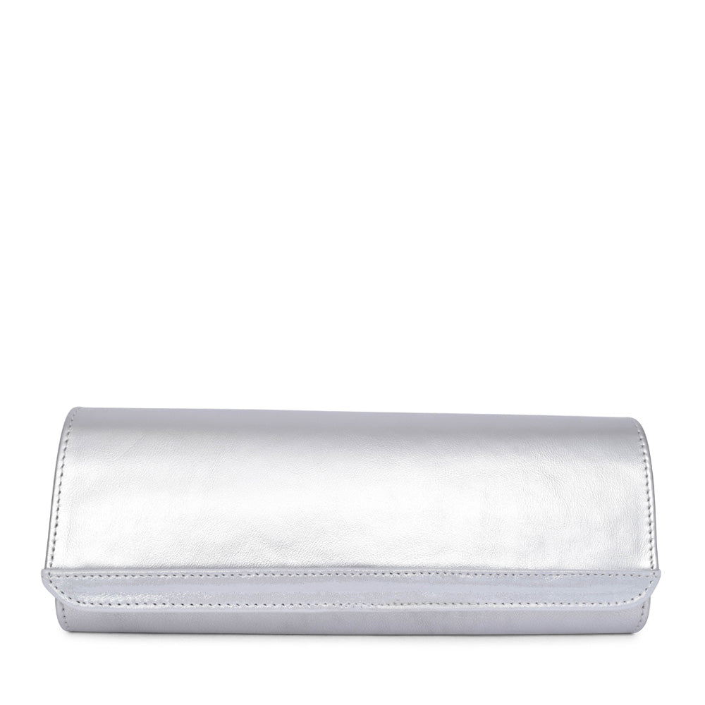 Ladies T20 S8134 Stripe Clutch Bag In Silver