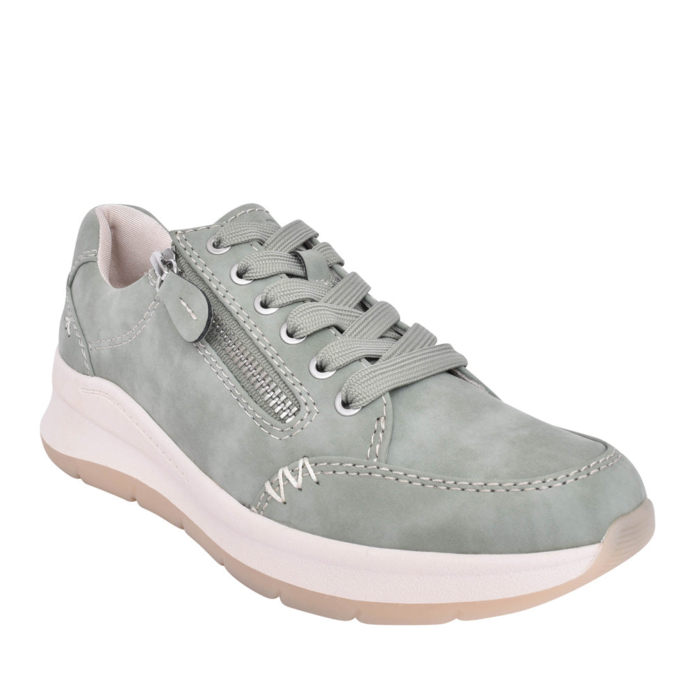 Ladies 8-23780 Laced Trainer In Sage