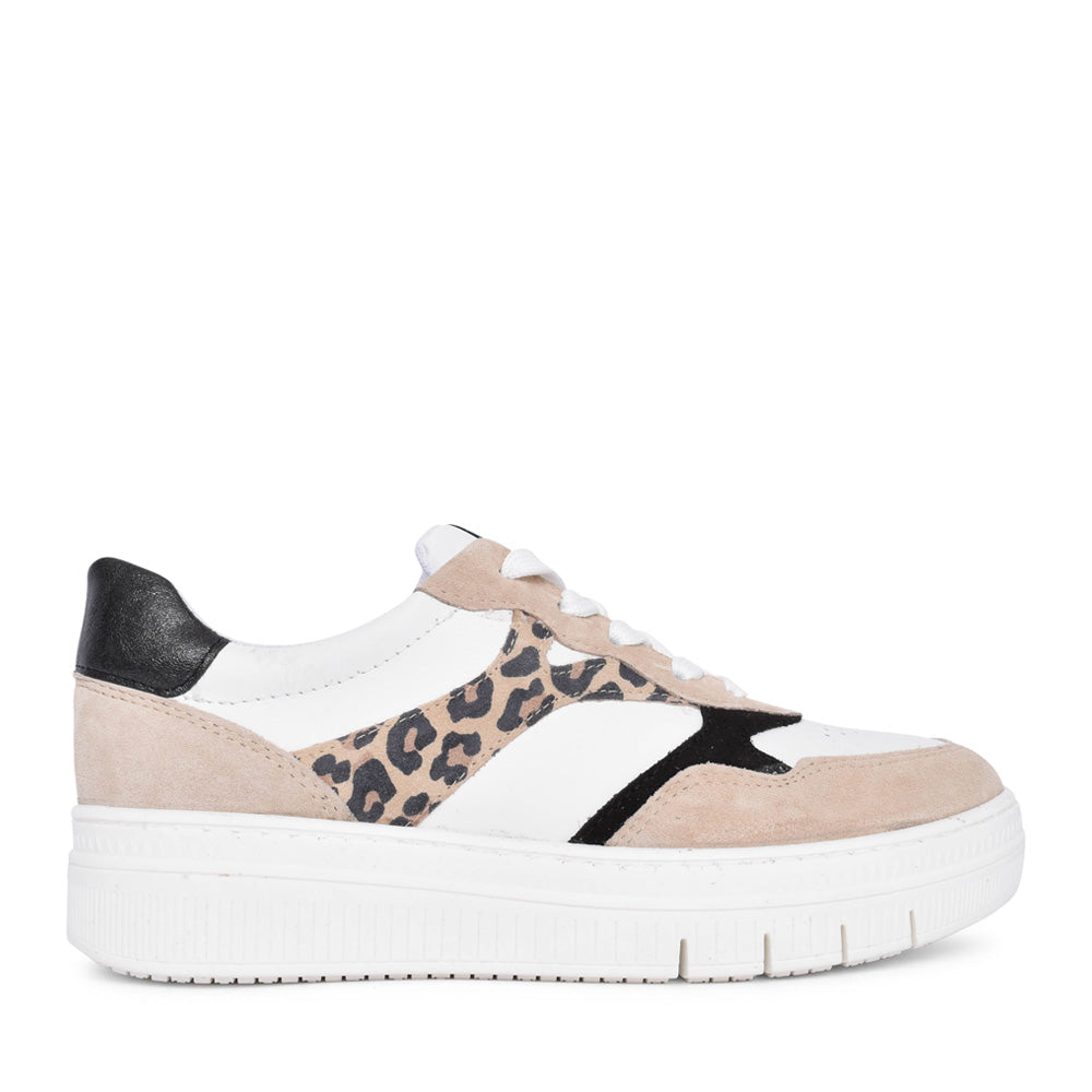 Ladies 1-23707 Laced Trainer In Leopard