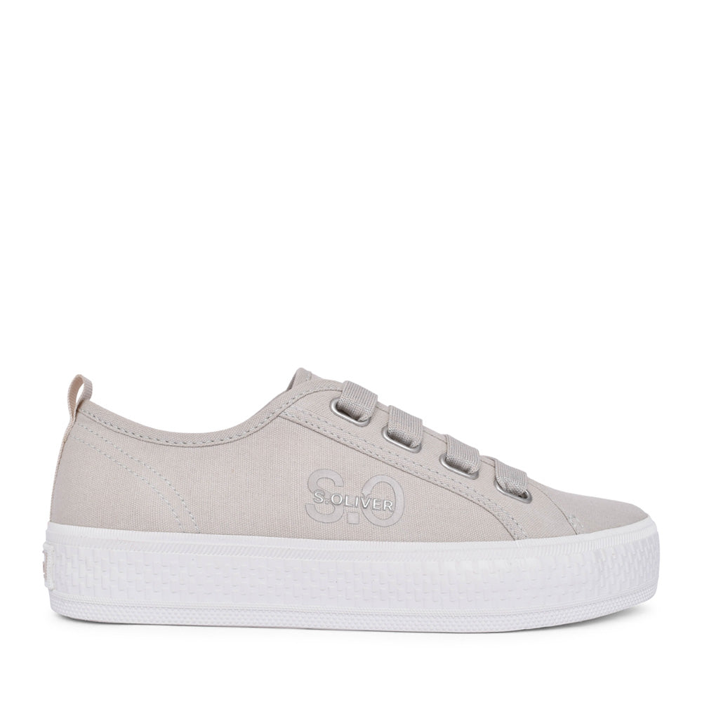Ladies 5-23611 Laced Trainer In Beige