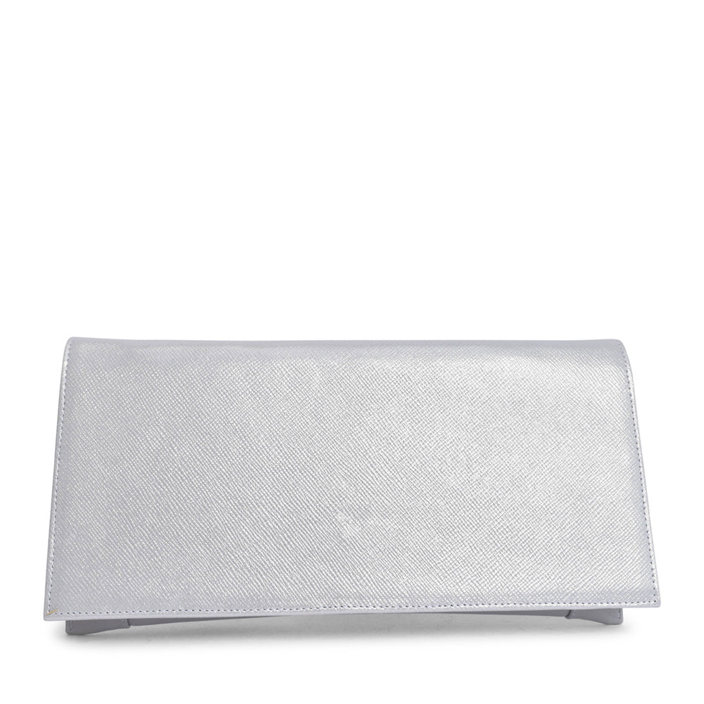 Ladies 0002-p Clutch Bag In Silver