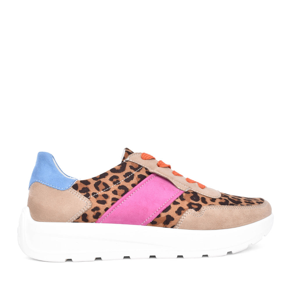 Ladies 12-25116 New York Laced Trainer In Leopard