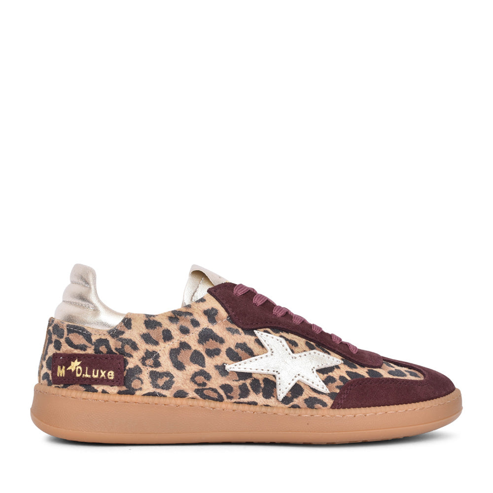 Ladies R526-202 Laced Trainer In Burgandy