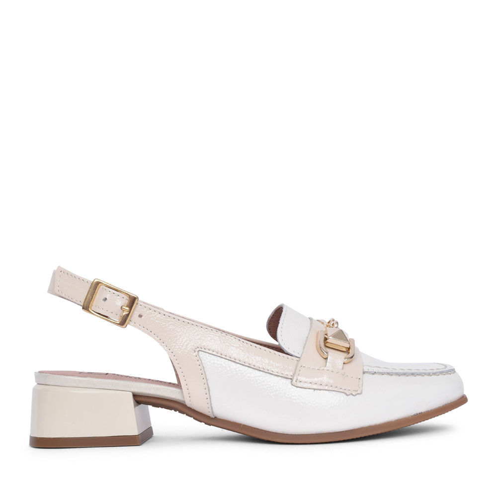 Ladies 10.483 Sling Back Shoe In White
