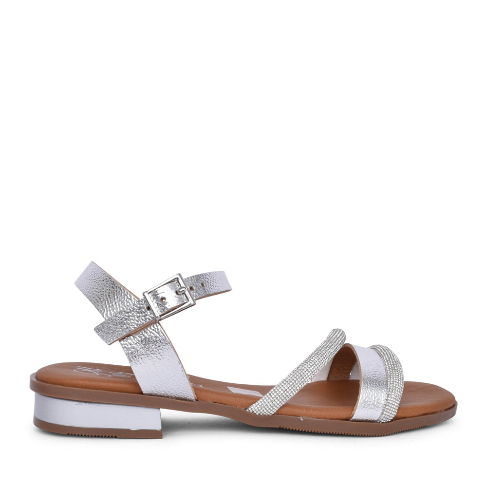 Ladies 5591 Strap Sandal In Silver