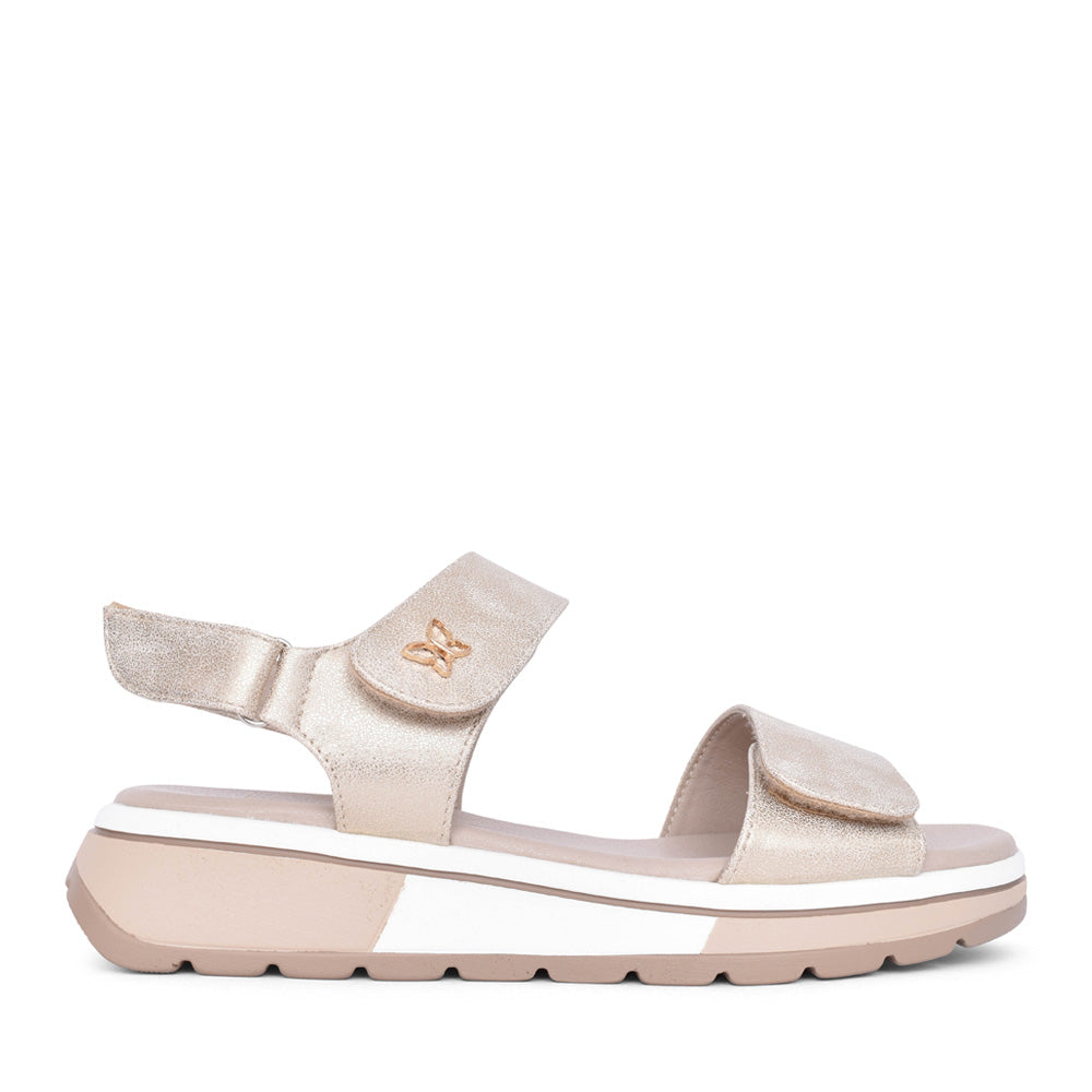 Ladies Cf245q001 Velcro Sandal In Gold