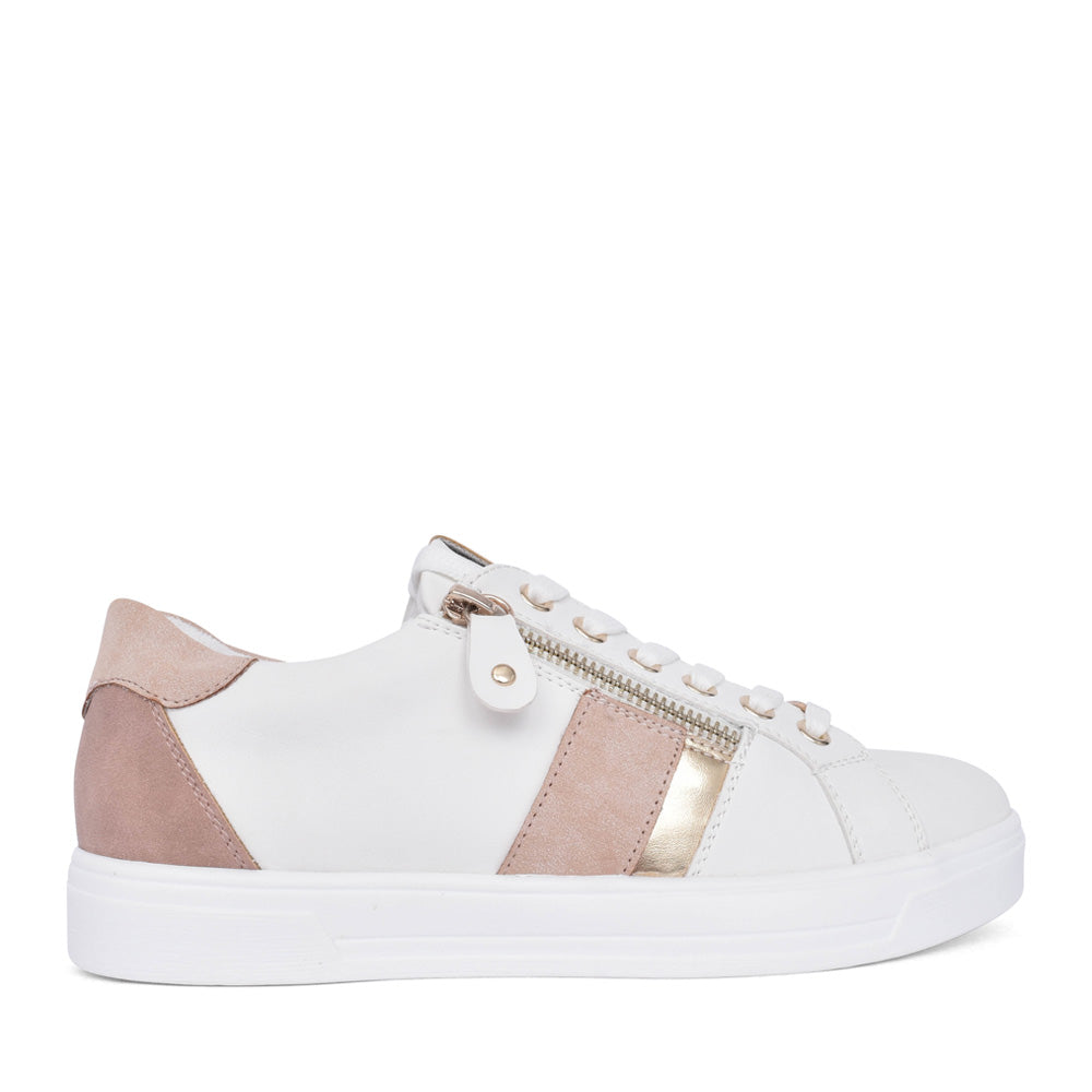 Ladies Angelica Dlb060 Laced Trainer In Beige