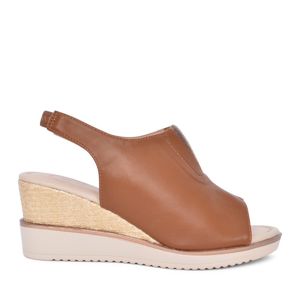 Ladies Mirfa Wedge Sandal In Tan