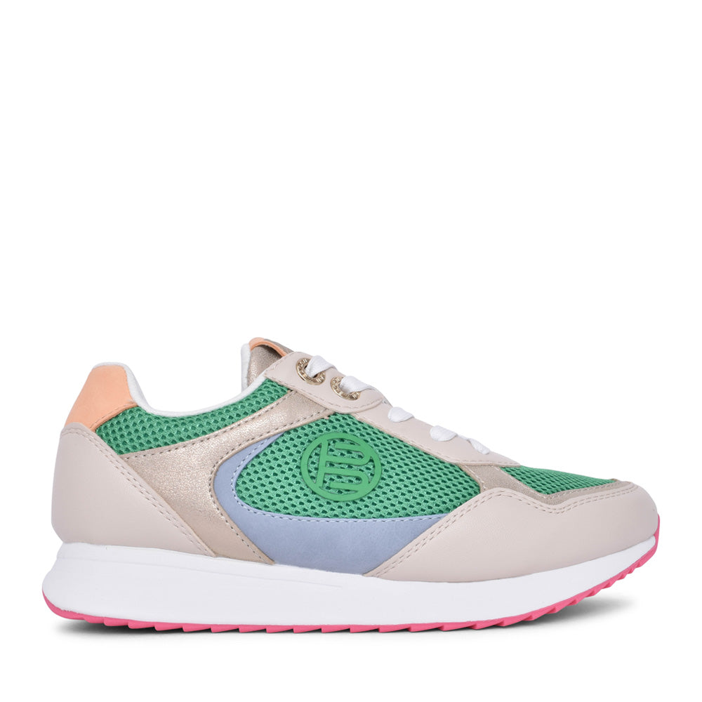 Ladies Ara02 Laced Trainer In Beige Multi