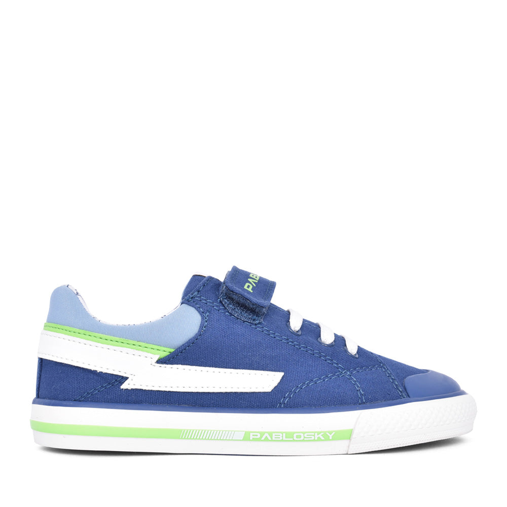 Boys 981010 Canvas Velcro Shoe In Blue