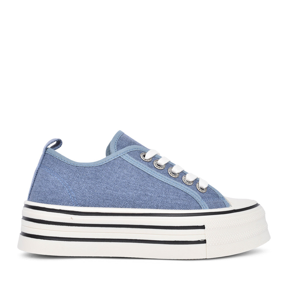 Ladies Montenegro Platform Trainer In Blue