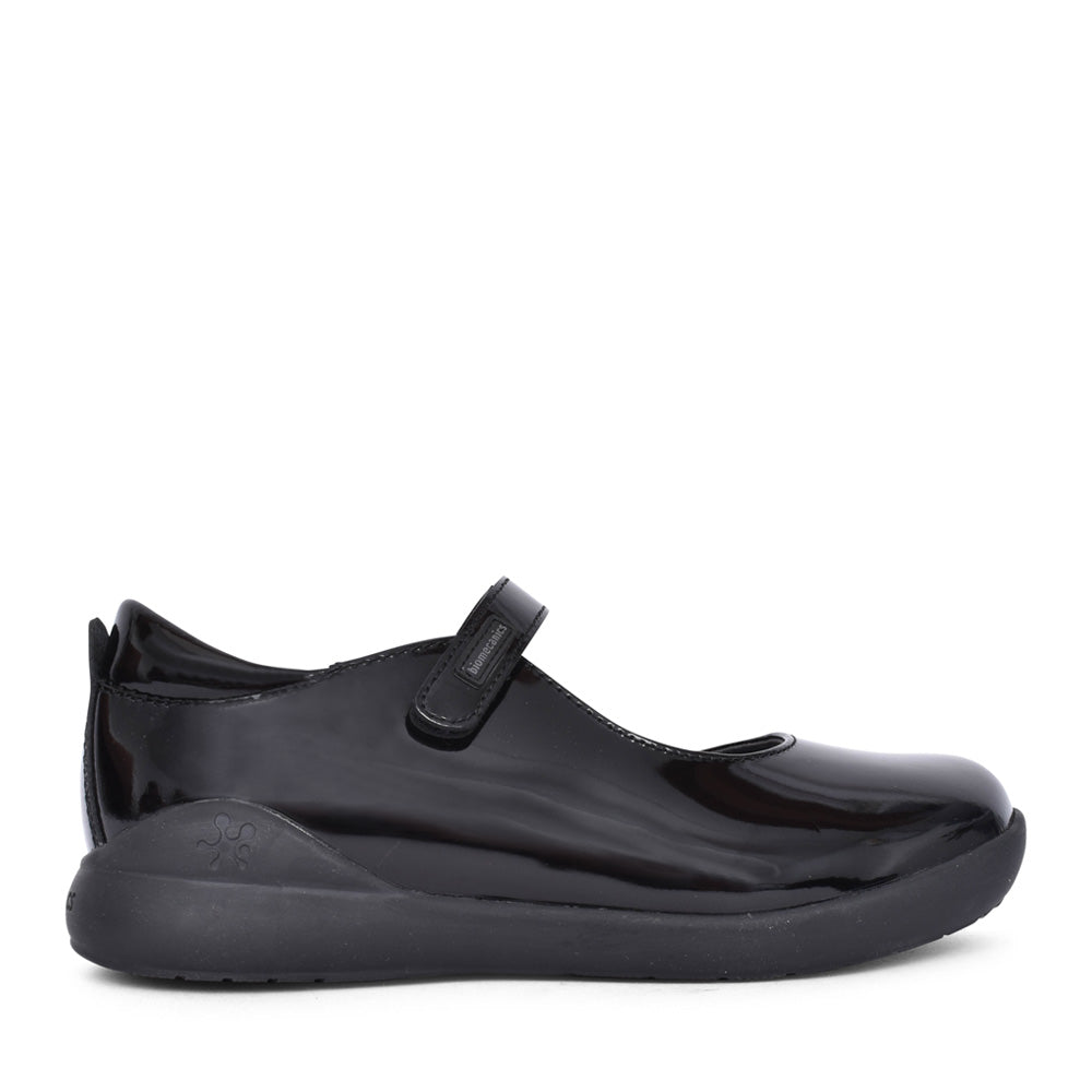 Girls 181120 Mercedes Mary Jane Shoe In Blk Patent