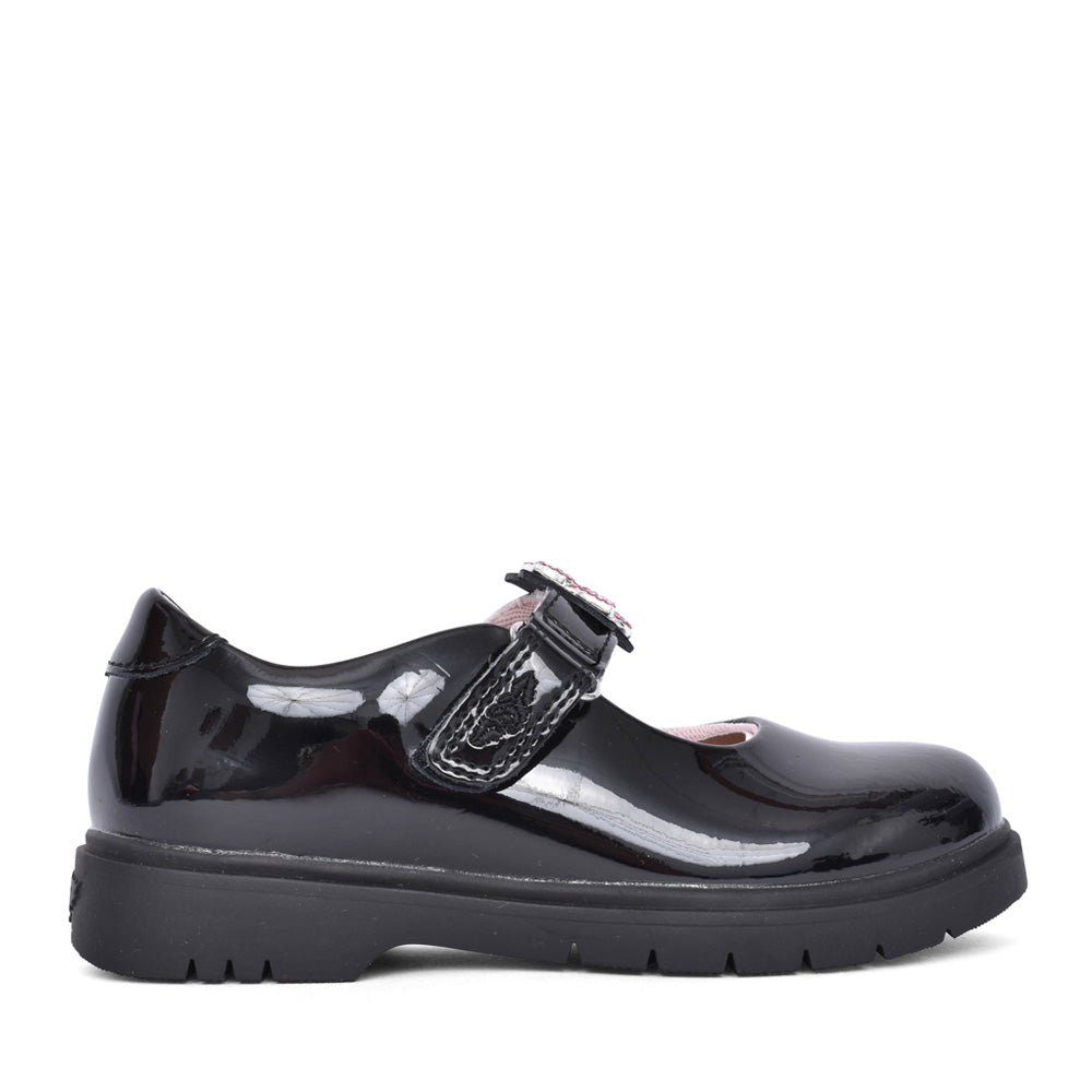 Girls Lk8921 Daisy Mary Jane Shoe In Blk Patent