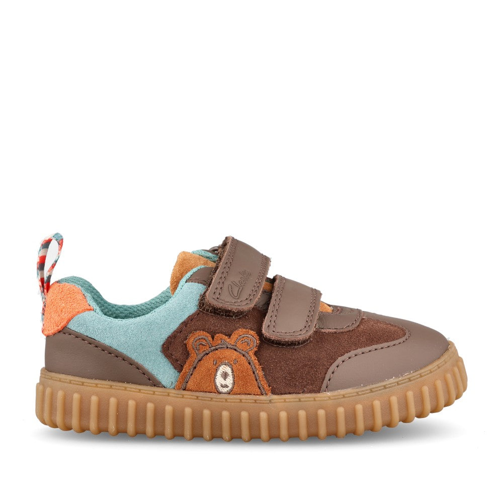 Boys Cove Den T Chestnut Velcro Shoe In Kids G Fit