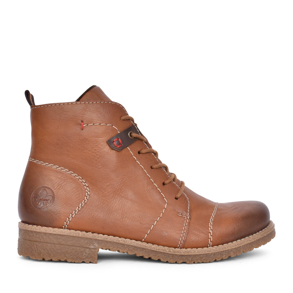 Ladies 73501 Laced Ankle Boot In Tan