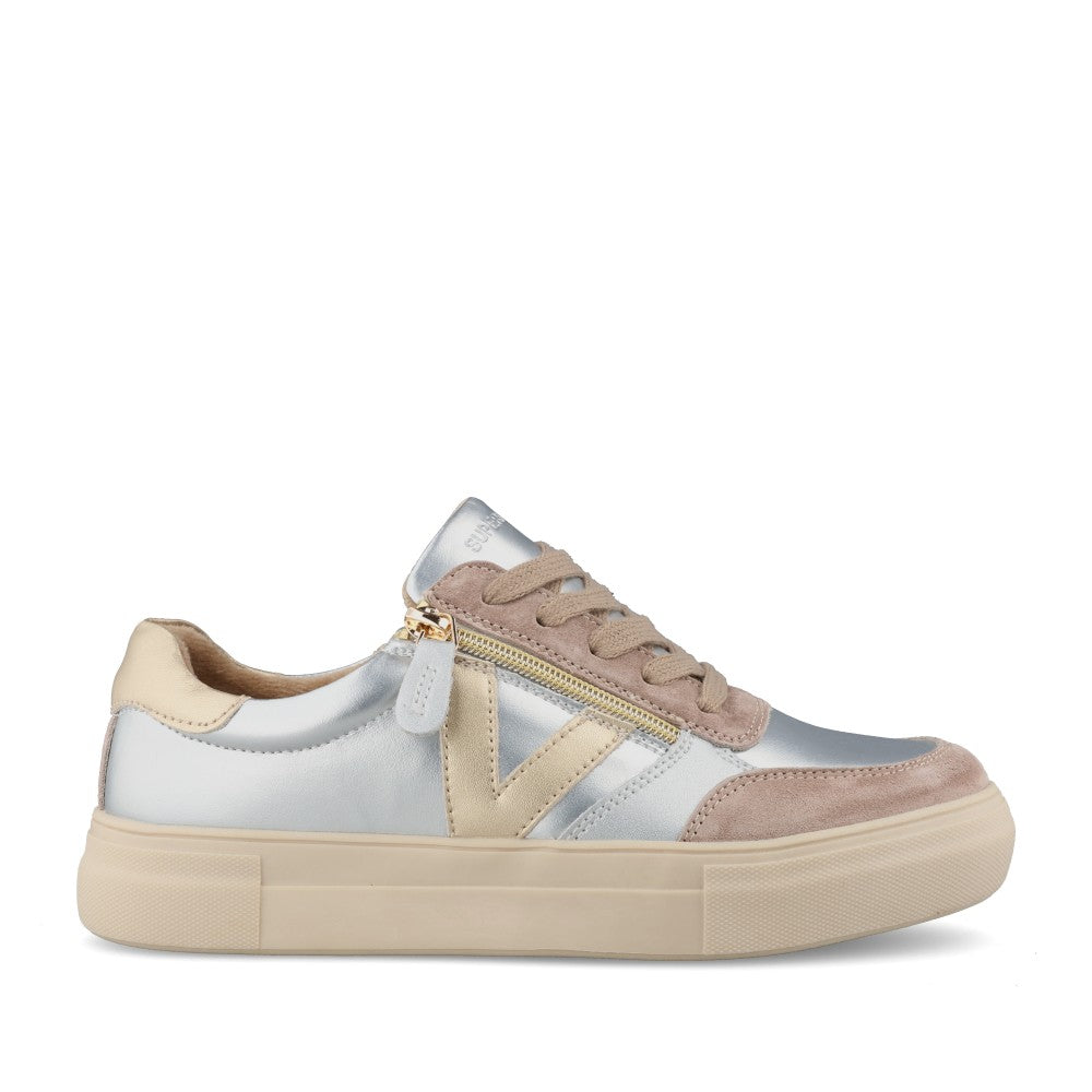 Ladies Eighty One Laced Trainer In Foil